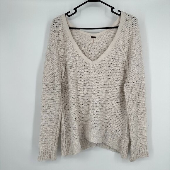 Free People Sweater Women's Songbird Sweater Cream Size Small - Picture 1 of 5